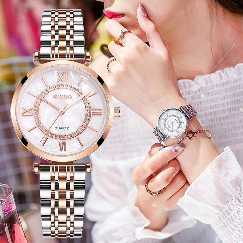 Rosa Diamond Stainless Steel Mesh Watch - Kirijewels.com