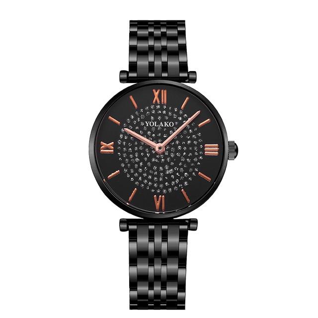 Rosa Diamond Stainless Steel Mesh Watch - Kirijewels.com