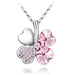 Four Hearts Necklace-Necklace-Kirijewels.com-silver lightpink-Kirijewels.com