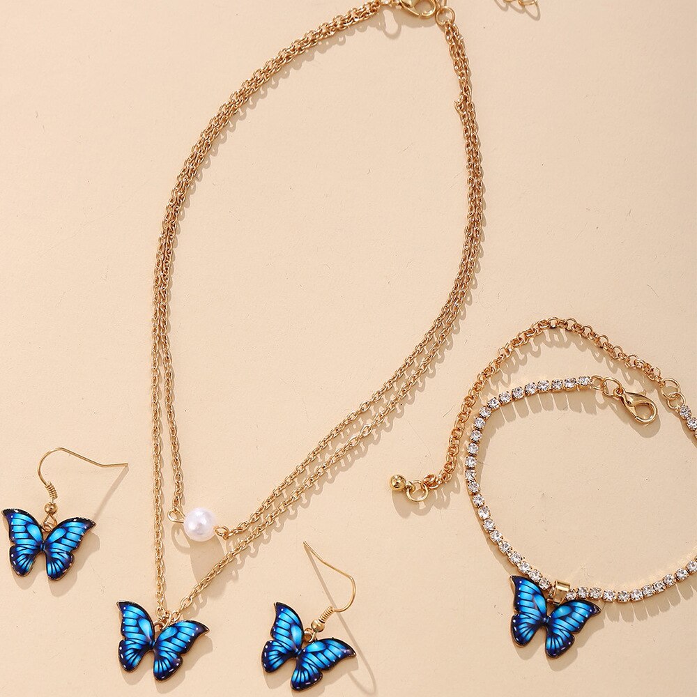 Arctic Skipper Butterfly Jewelry Set