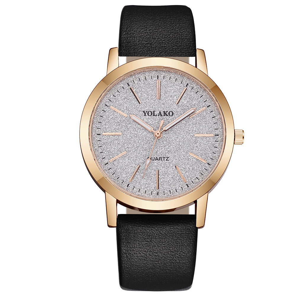 Relogio Leather Band Metal Strap Dress Watch