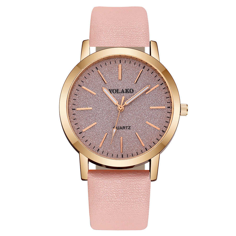 Relogio Leather Band Metal Strap Dress Watch —