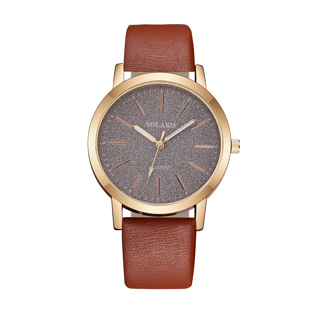 Relogio Leather Band Metal Strap Dress Watch