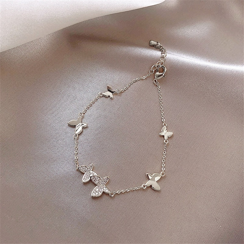 Classic 925 Sterling Silver Wedding Butterfly Bracelet