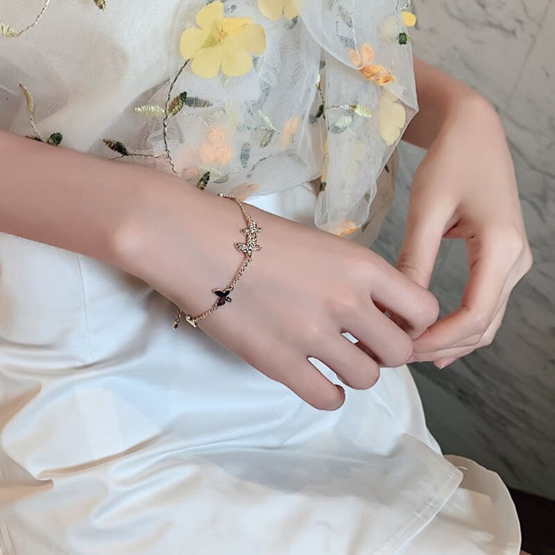 Handmade Classic Crystal Butterfly Wedding Bracelet
