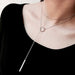 Circle Strip 925 Sterling Silver Chain Necklace - Kirijewels.com