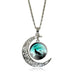 Free Moon Wolf Necklace-Necklace-Kirijewels.com-green S2957-Kirijewels.com