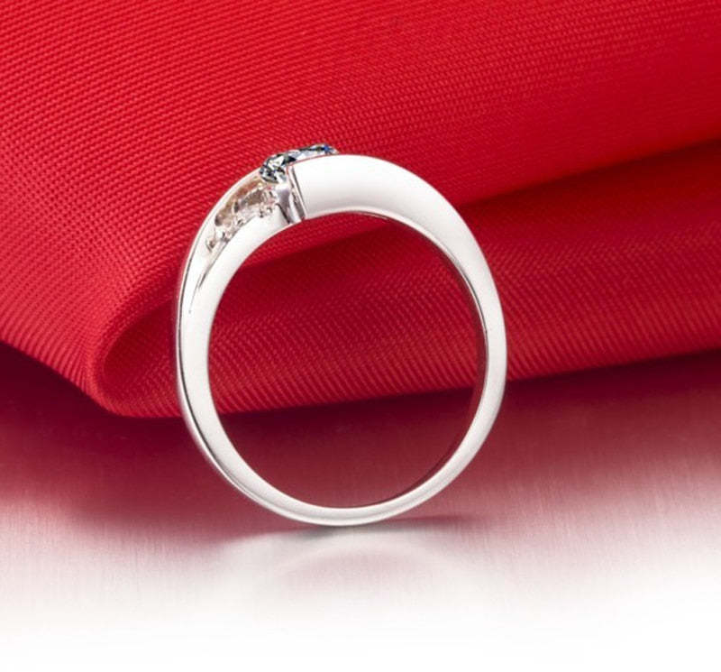 Leyla Lab Diamond 925 Silver Wedding Ring