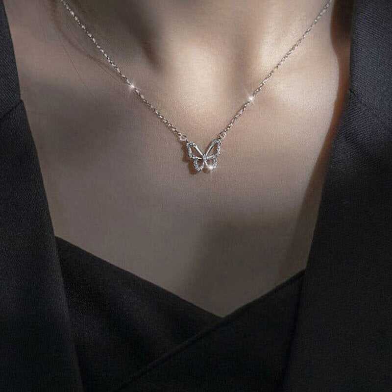 Aesthetic Niche Clavicle Butterfly Necklace