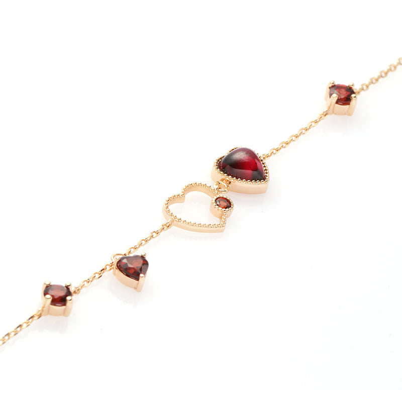 Ladies' Red Pomegranate Heart Bracelet