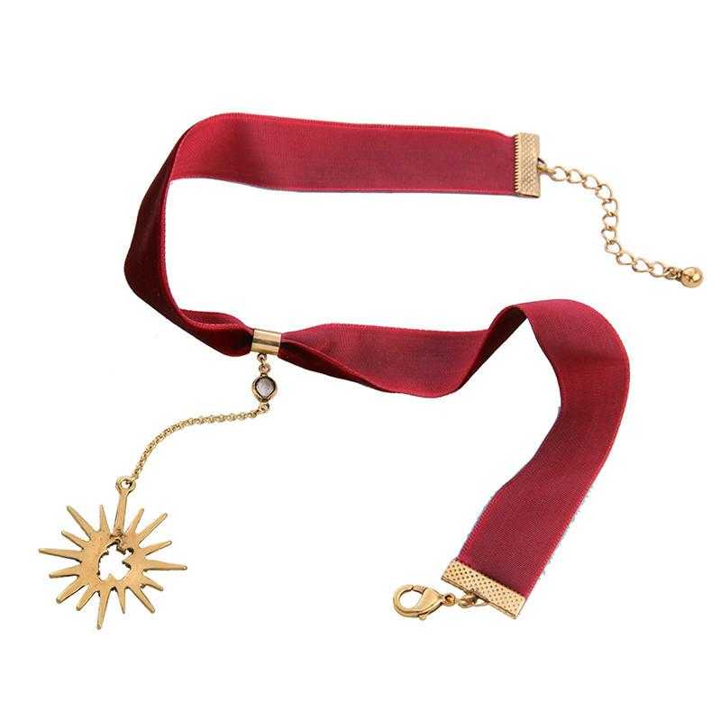 Free Crystal Star Ribbon Choker Necklace-Choker Necklaces-Kirijewels.com-red necklace-37cm-Kirijewels.com