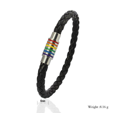 Genuine Leather Rainbow Bracelet-ID Bracelets-Kirijewels.com-Silver Plated-Kirijewels.com