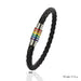 Genuine Leather Rainbow Bracelet-ID Bracelets-Kirijewels.com-Silver Plated-Kirijewels.com
