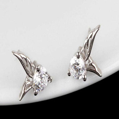 Free Angel Wing Crystal Earrings-earrings-Kirijewels.com-Silver-Kirijewels.com