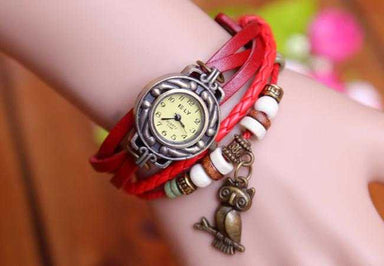 Owl Genuine Leather Bracelet Watch-Women's Watches-Kirijewels.com-Brown-Kirijewels.com