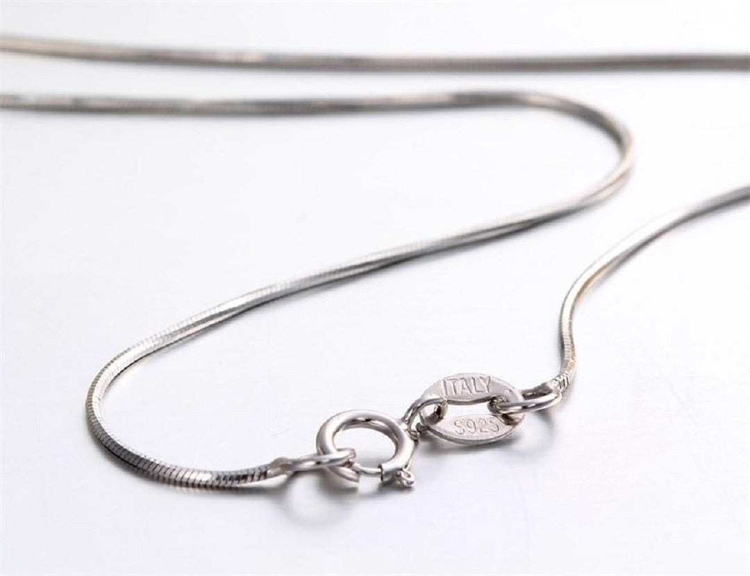 Amelia 925 Sterling Silver Octagon Snake Chain Necklace