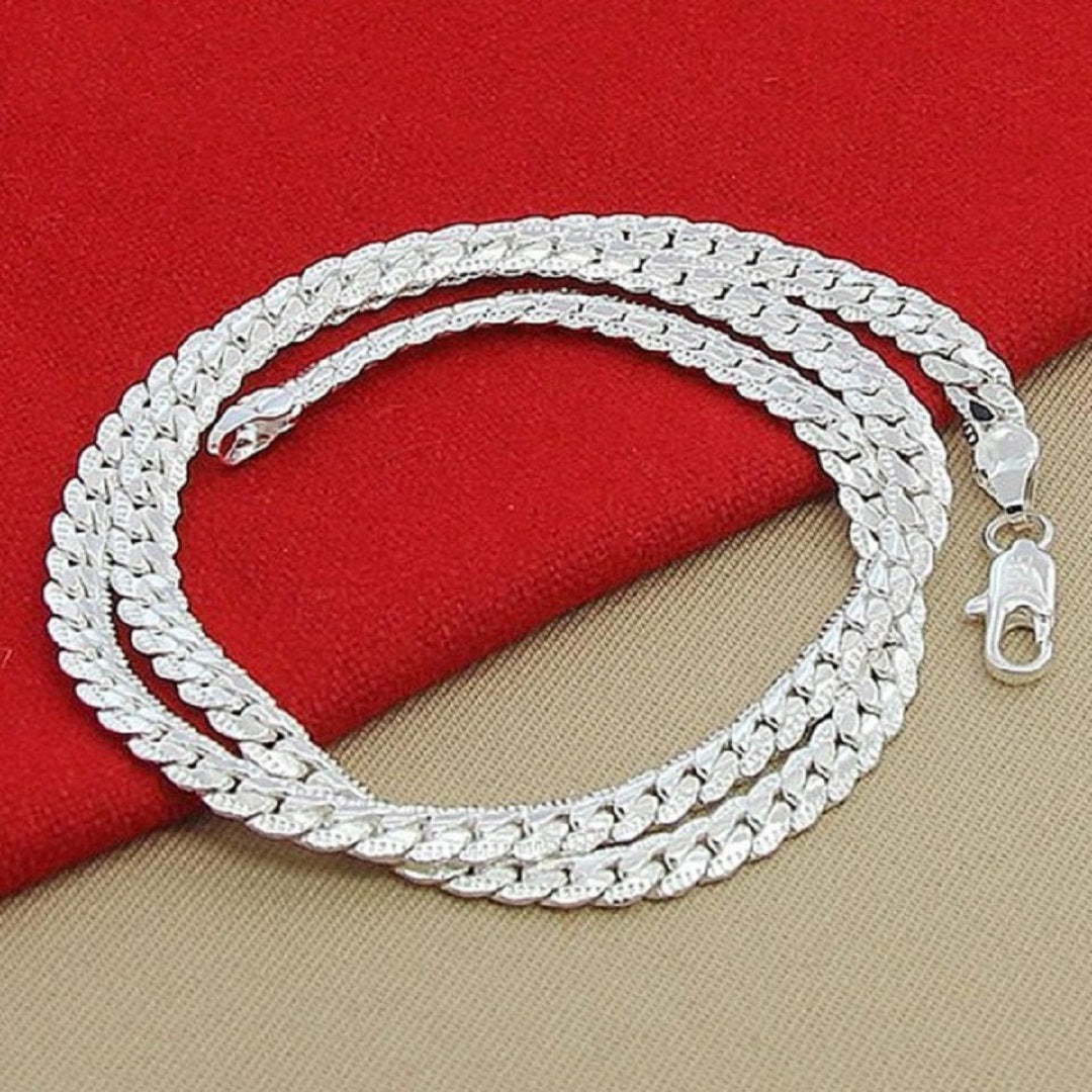 Full Sideways 925 Sterling Silver 18K Gold Wedding Necklace