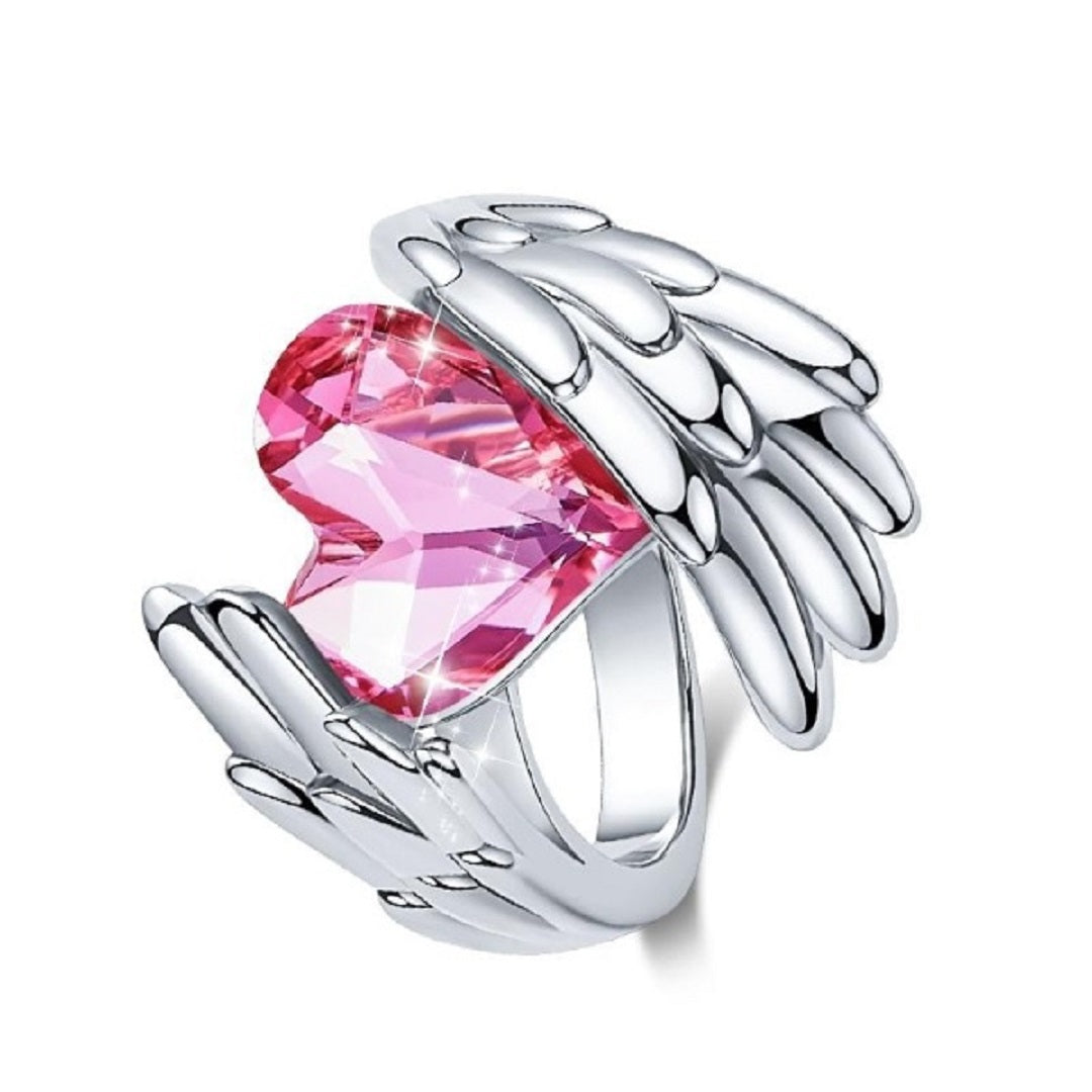 Olivia Angel Wings Heart Wedding Ring