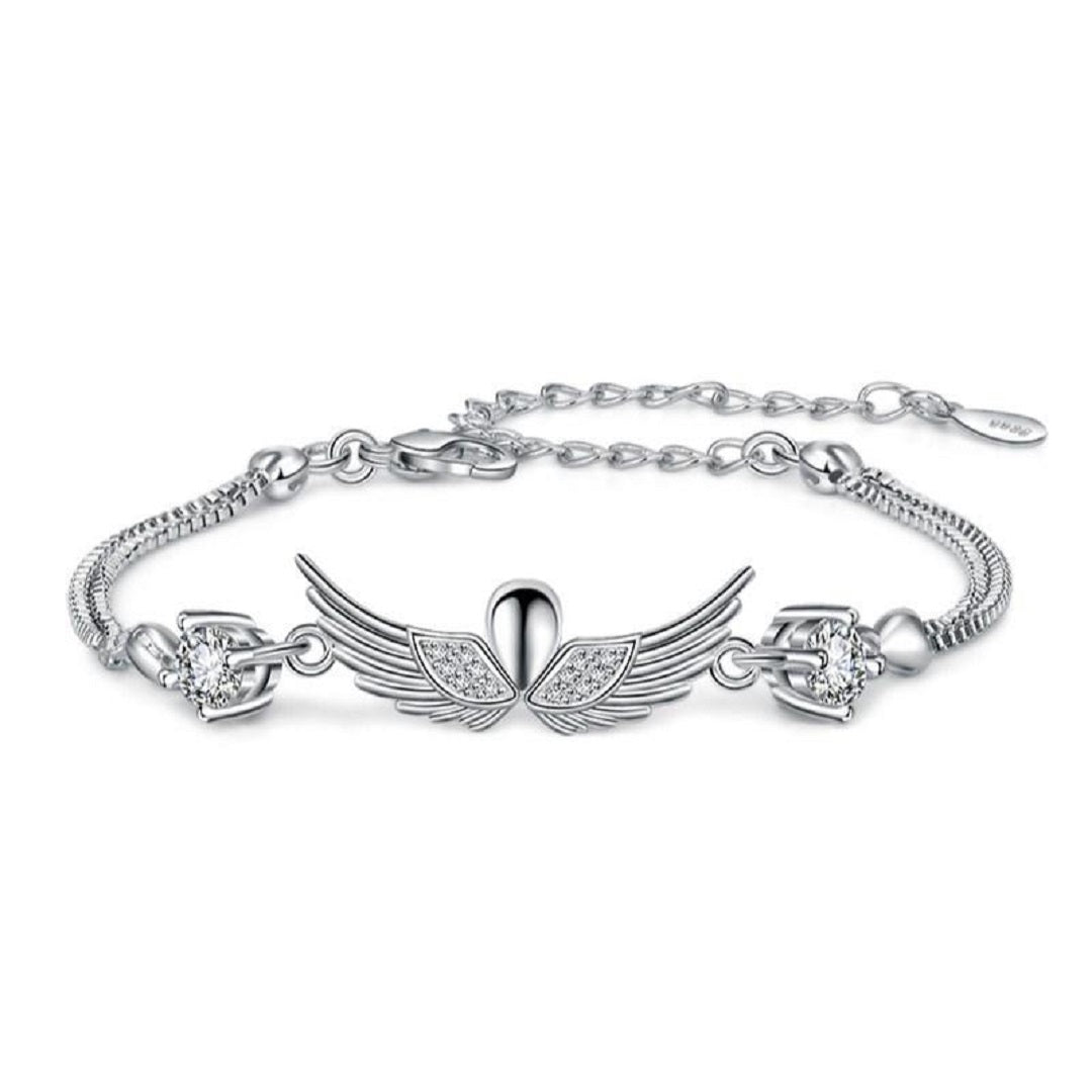Triple-A Cubic Zirconia Angel Wing Bracelet