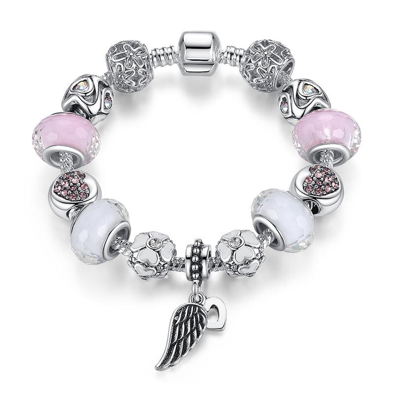 Angel Wing Bracelet-Charm Bracelets-Kirijewels.com-18cm Length-Blue-Kirijewels.com