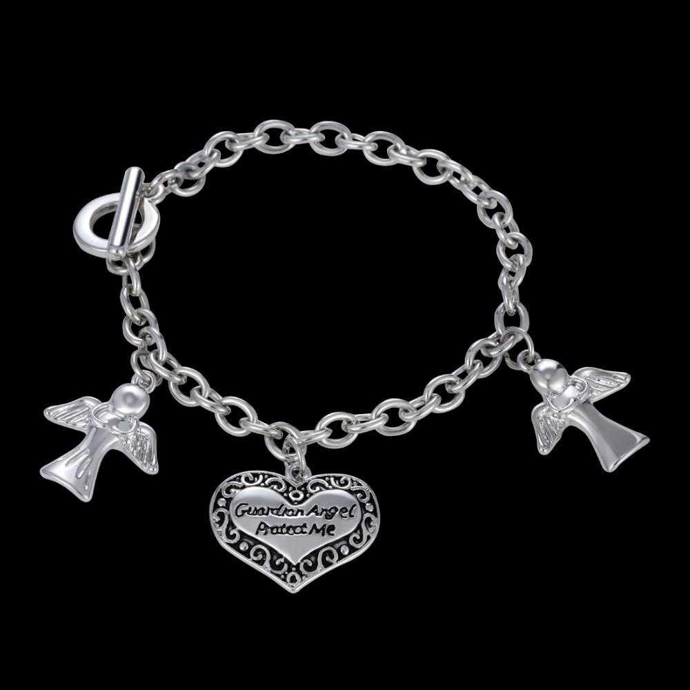 Free Angel Bracelet-Bracelet-Kirijewels.com-Silver Heart-Kirijewels.com