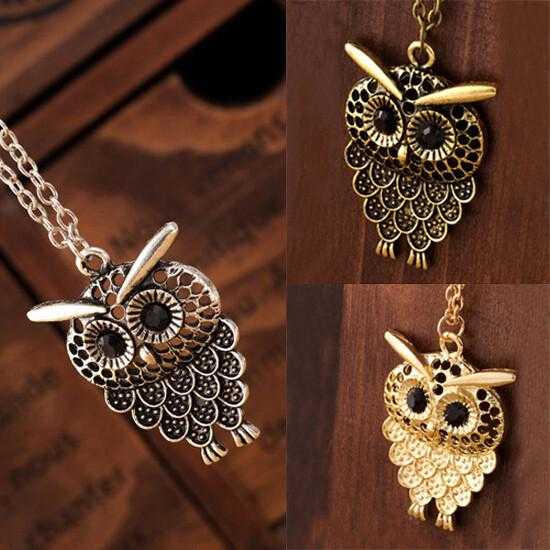 Free Antique Owl Necklace-Necklace-Kirijewels.com-Gold Plated Antique-Kirijewels.com