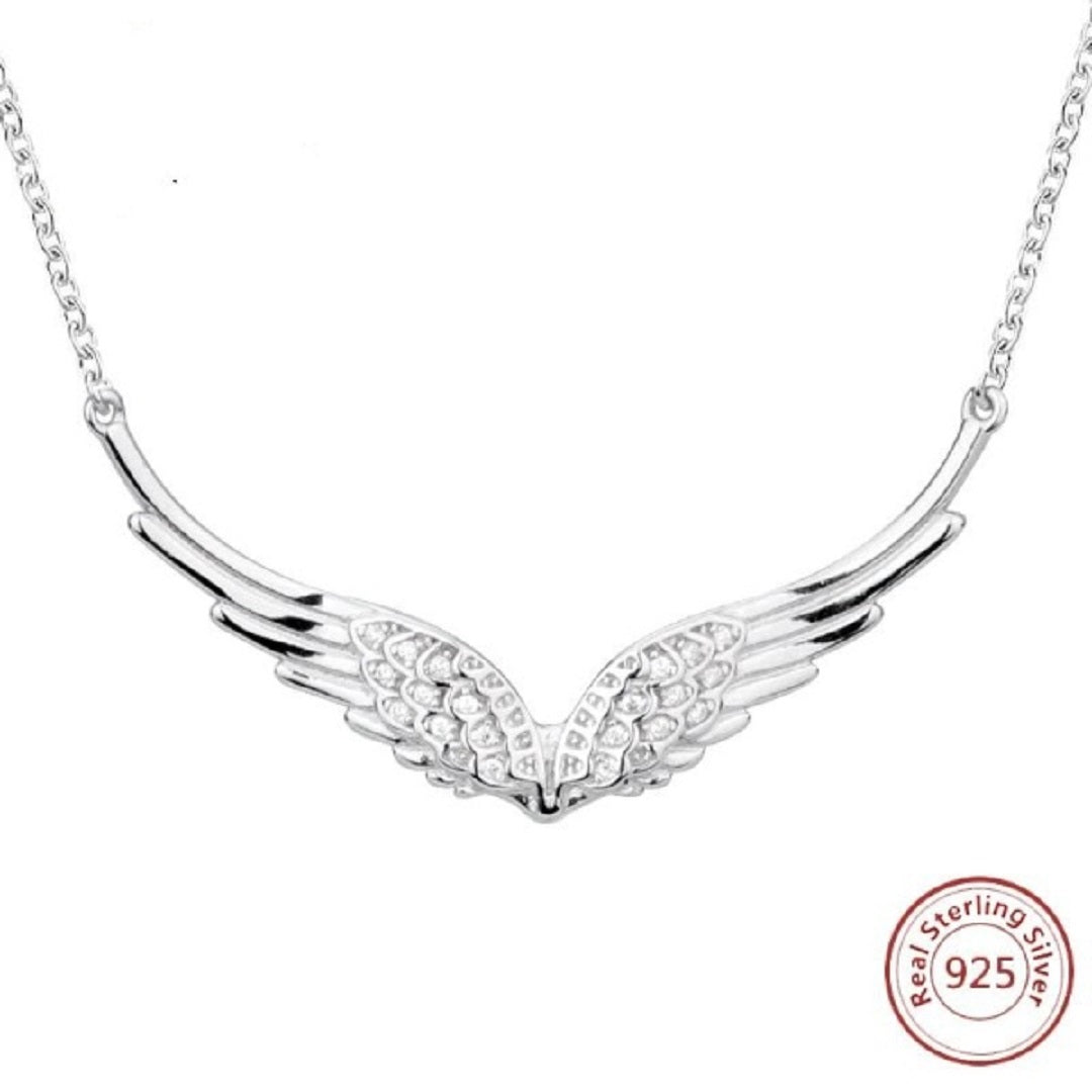 Aurora 925 Sterling Silver Angel Wings Necklace
