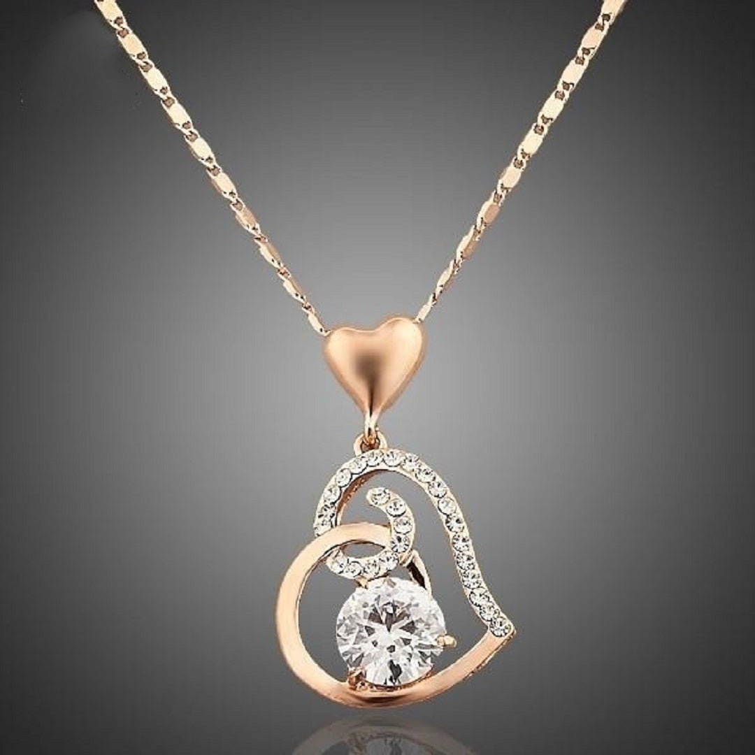 Stellux Crystal Heart Pendant Necklace