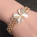 Free Gold Plated Opal Crystal Butterfly Bracelet-Chain & Link Bracelets-Kirijewels.com-Kirijewels.com