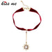 Crystal Star Ribbon Choker Necklace-Choker Necklaces-Kirijewels.com-red necklace-37cm-Kirijewels.com