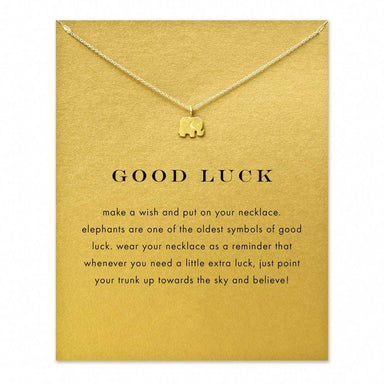 Sparkling Good Luck Elephant Necklace-Pendant Necklaces-Kirijewels.com-Gold Color-Has card-Kirijewels.com