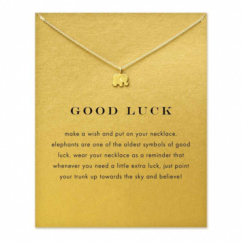 Free Sparkling Good Luck Elephant Necklace-Pendant Necklaces-Kirijewels.com-Gold Color-Has card-Kirijewels.com