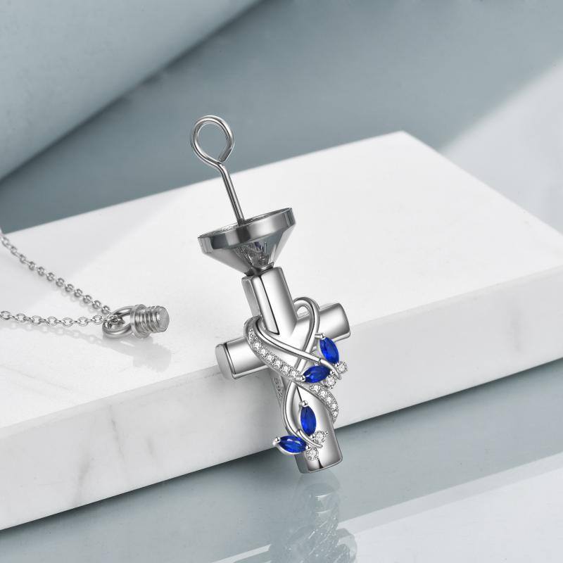 Sterling Silver Cremation Cross Butterfly Necklace