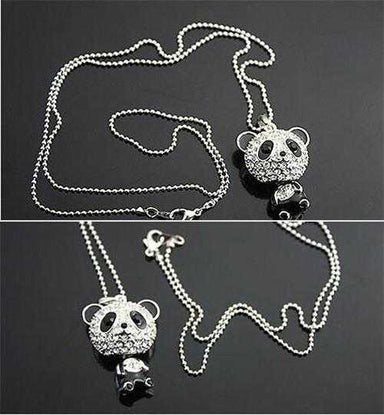 Enamel Panda Necklace-Pendant Necklaces-Kirijewels.com-Silver-Kirijewels.com