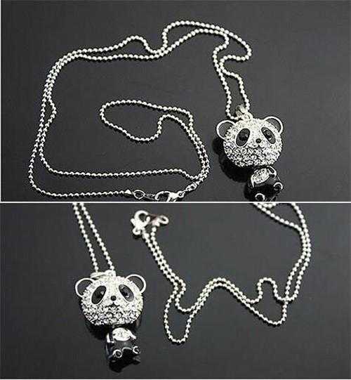 Enamel Panda Necklace-Pendant Necklaces-Kirijewels.com-Silver-Kirijewels.com