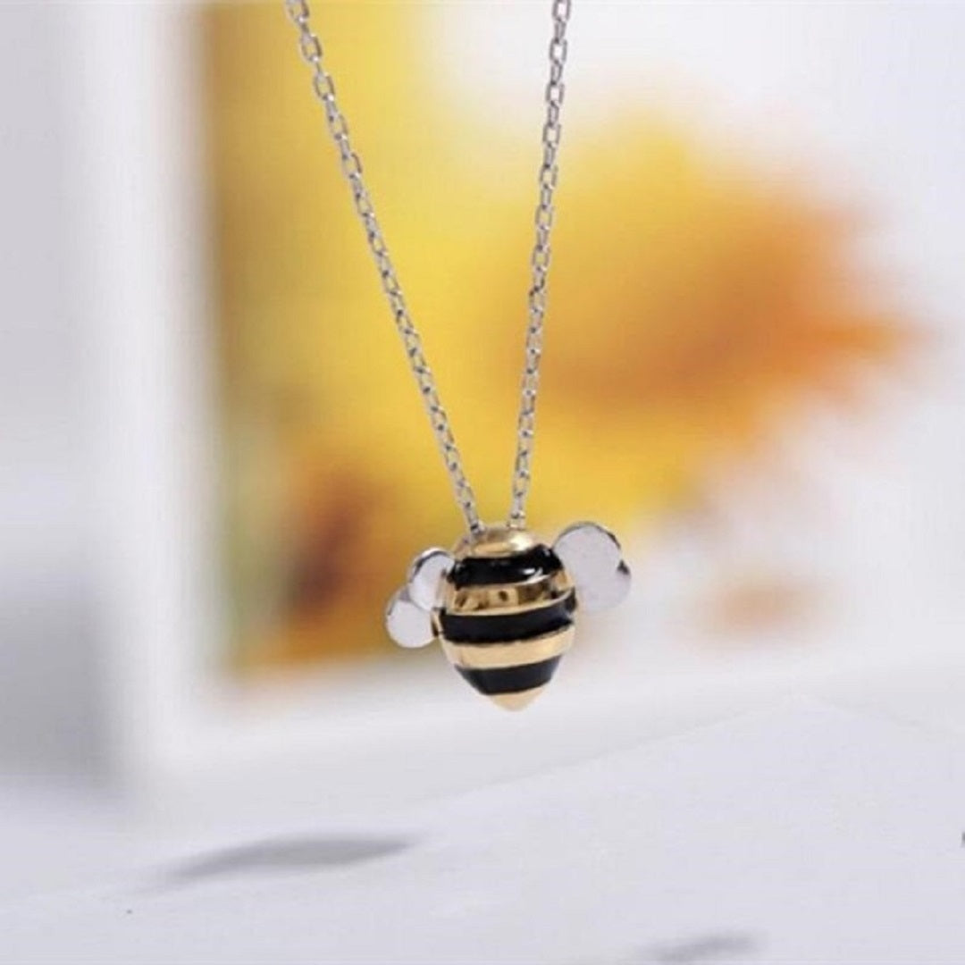 Personality 925 Sterling Silver Bee Necklace
