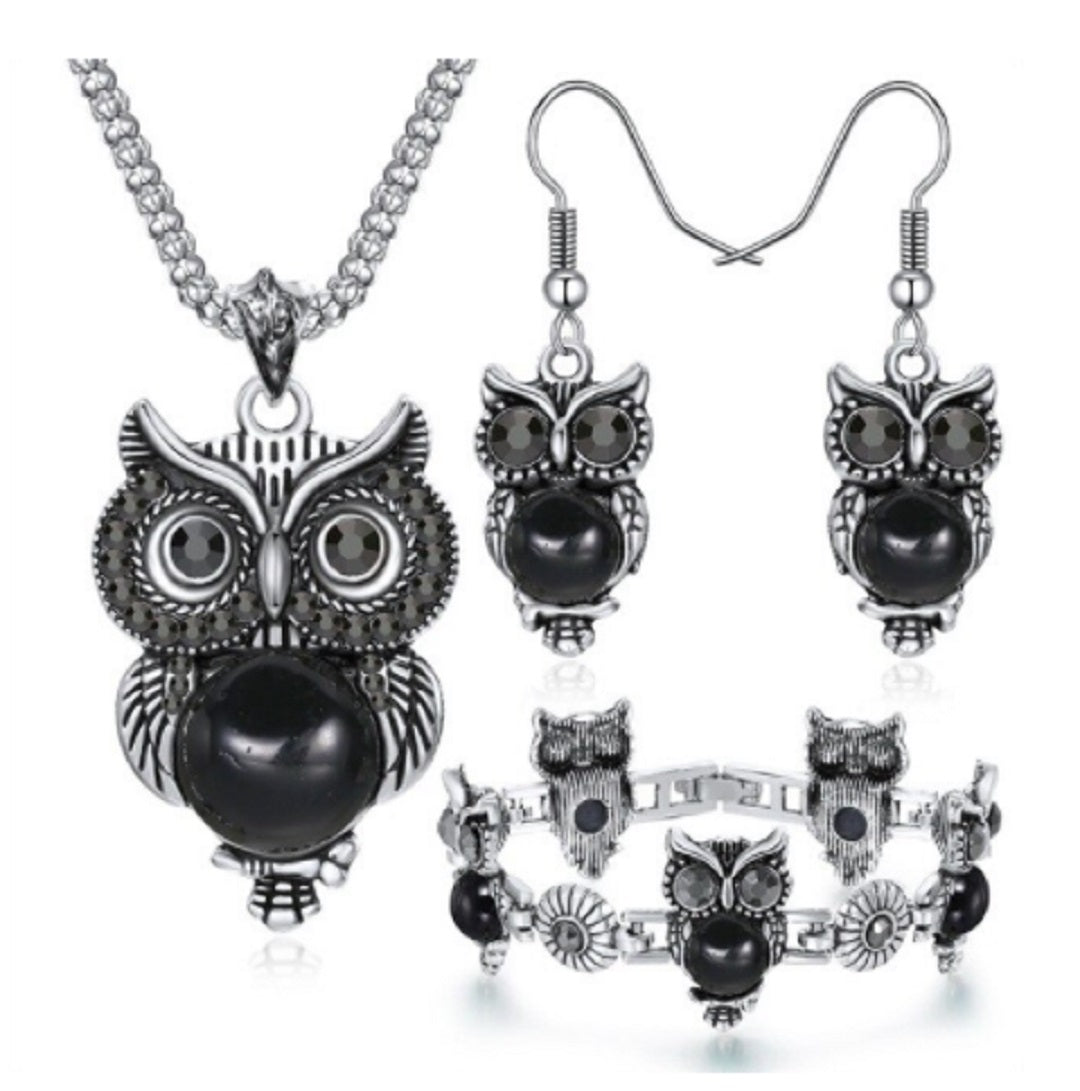 Antique Owl Jewelry Set