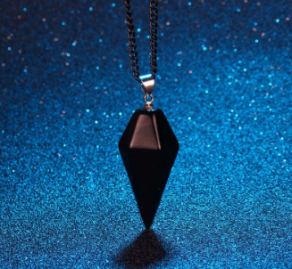 Crystal Healing Pyramid Necklace-Necklace-Kirijewels.com-Black-Kirijewels.com
