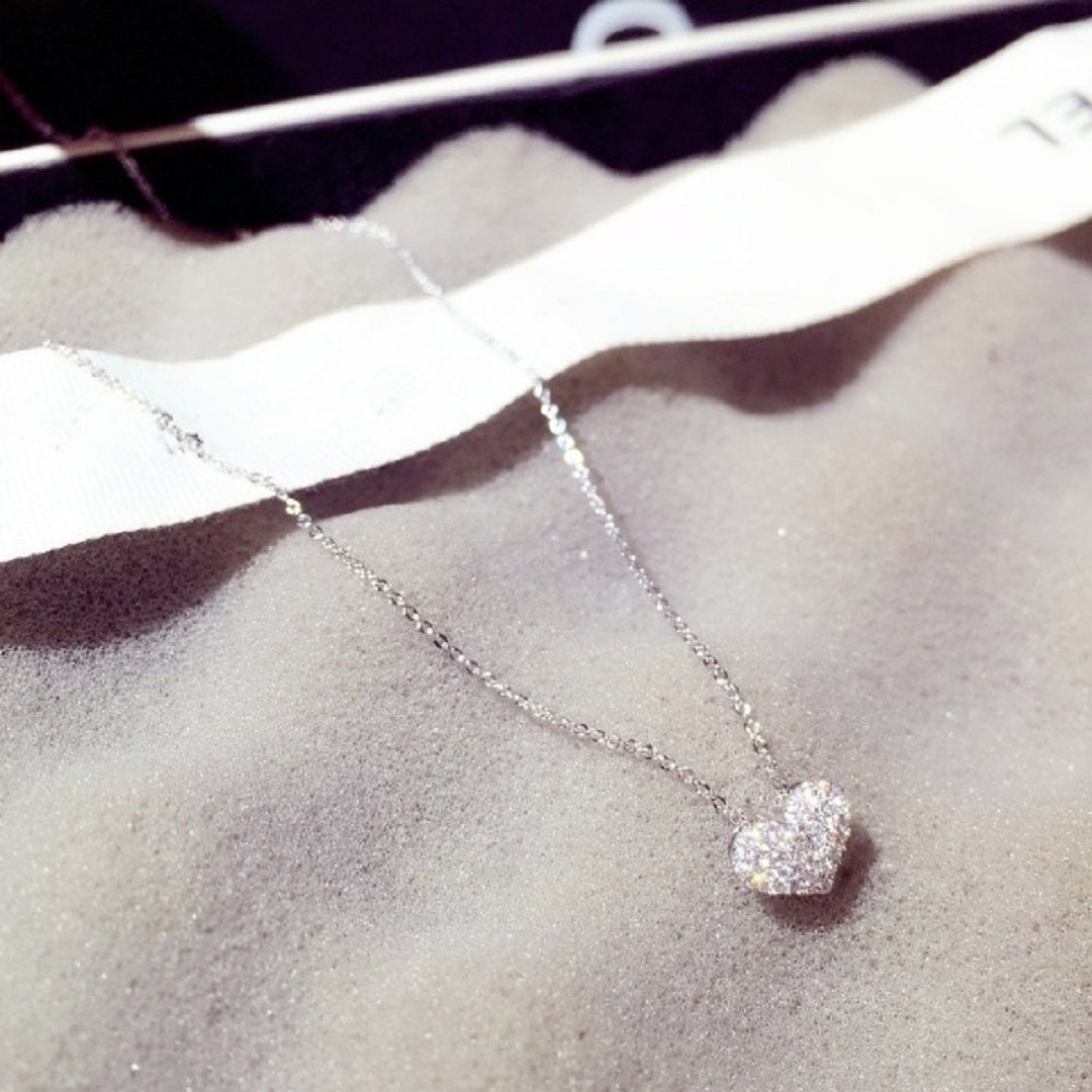 Exquisite Bling AAA Zircon Heart Wedding Necklace