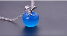 Free Apple Necklace-Necklace-Kirijewels.com-Platinum Plated-Blue-Kirijewels.com