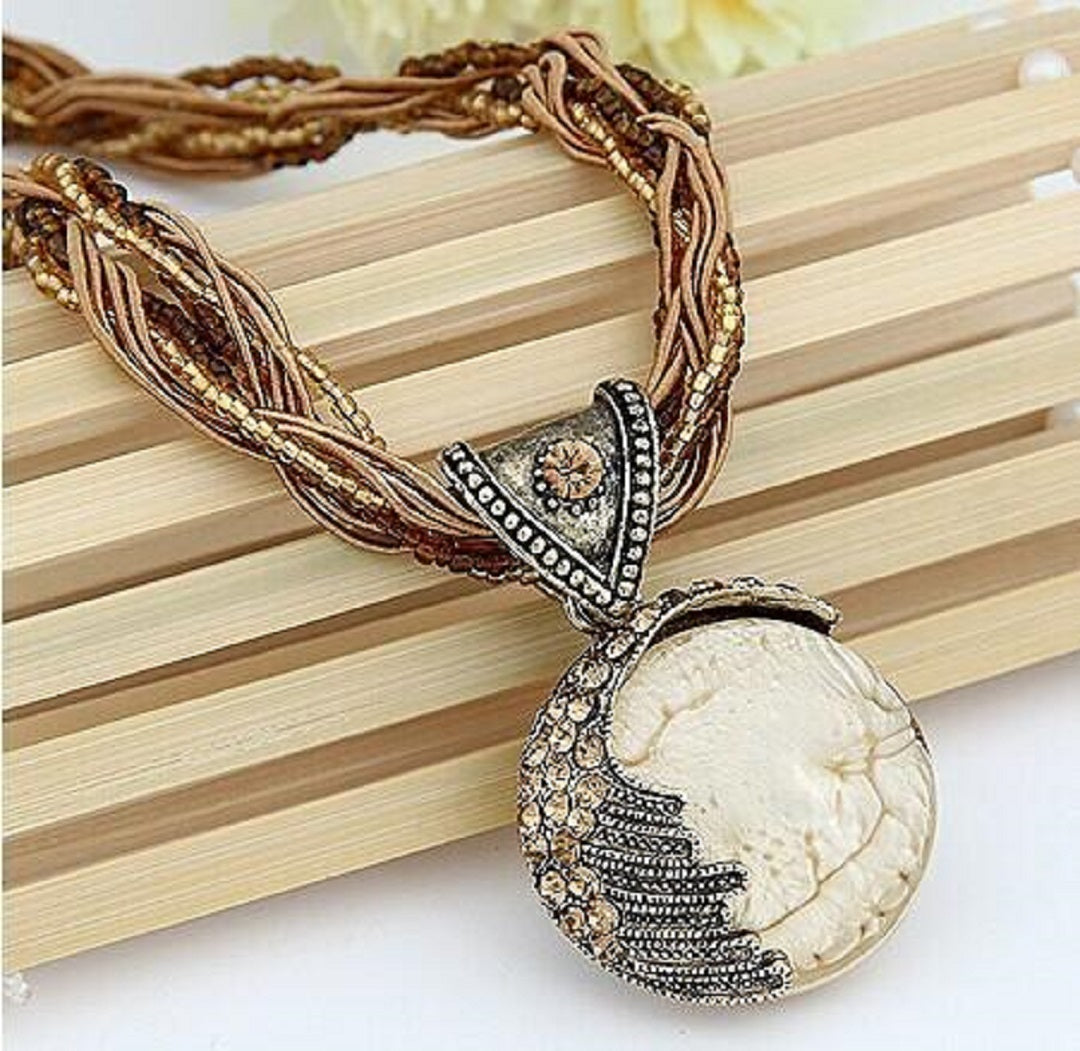 Vintage Bohemian Crystal Multilayer Handmade Chain Necklace