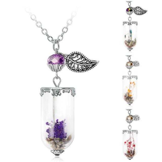 Flower Bottle Necklace-Necklace-Kirijewels.com-Purple-Kirijewels.com