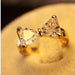 Austrian Crystal Finger Bow Zircon Engagement Ring/2-Ring-Kirijewels.com-6-gold-Kirijewels.com