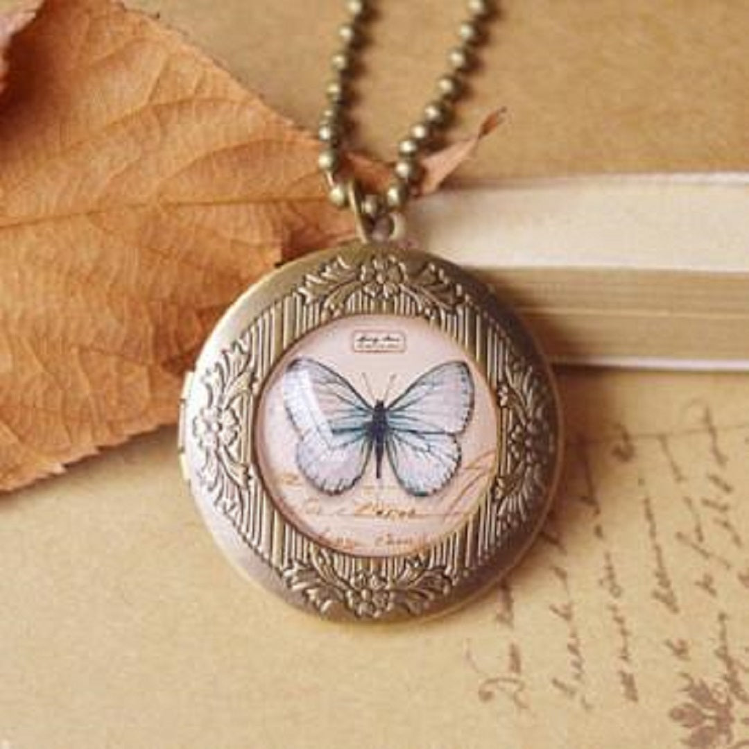 Handmade Bronze Butterfly Pendant Necklace