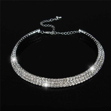 Free Crystal Wedding Birthday Necklace-Necklace-Kirijewels.com-3Rows-Kirijewels.com