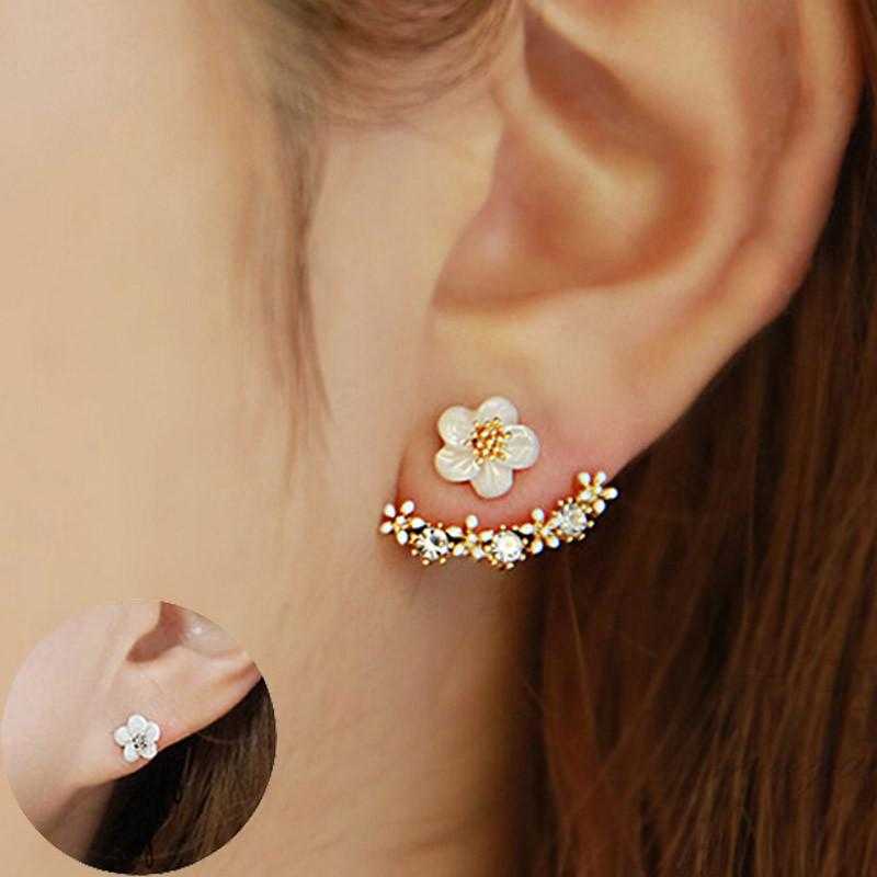 Flower Crystal Stud Earrings-Stud Earrings-Kirijewels.com-Rose gold-Kirijewels.com