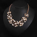 Leaves Simulated Pearl Ethnic Necklace-Pendant Necklaces-Kirijewels.com-Gold Plated-Kirijewels.com