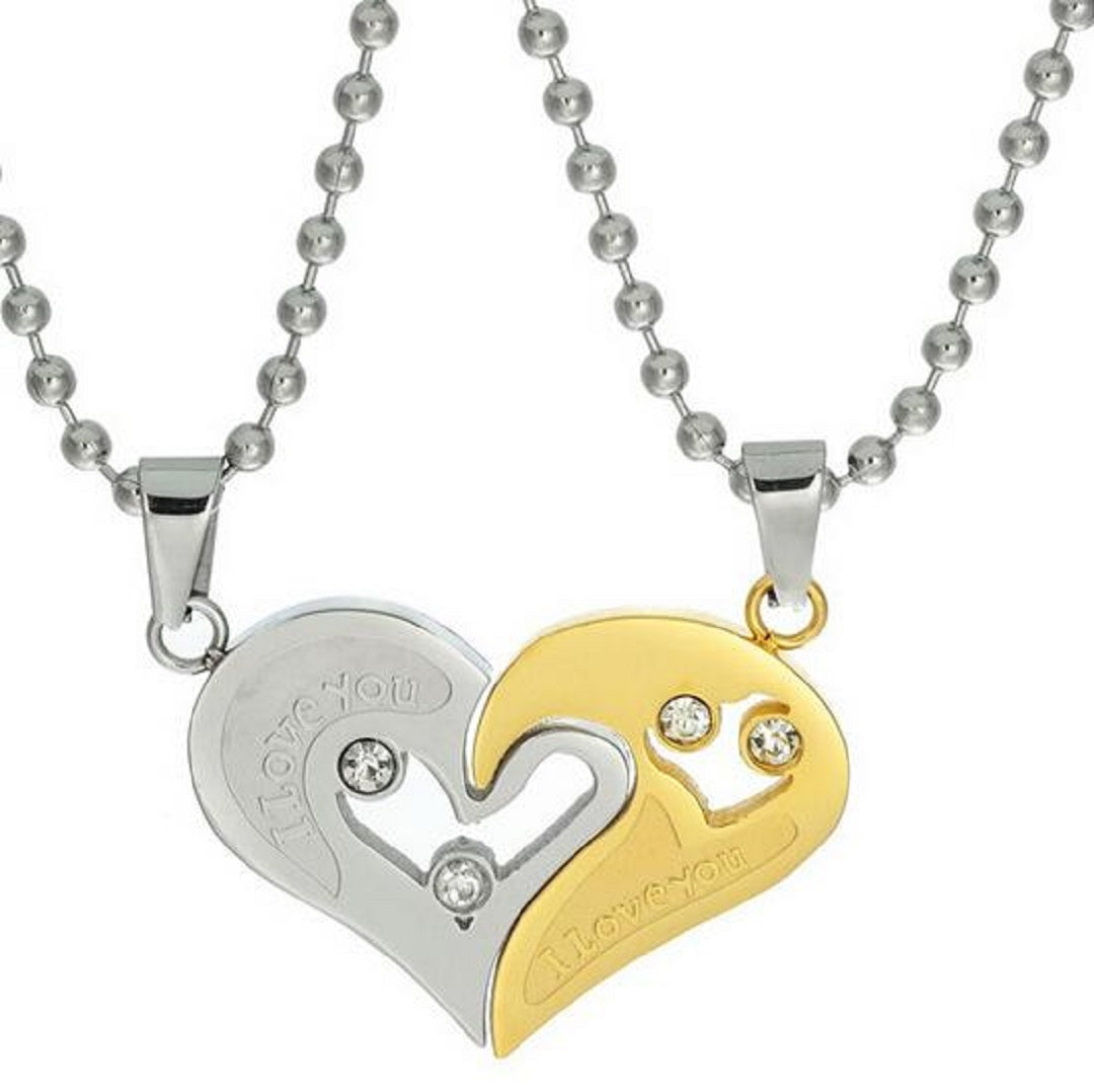 Couple Heart Stainless Steel Chain Necklace