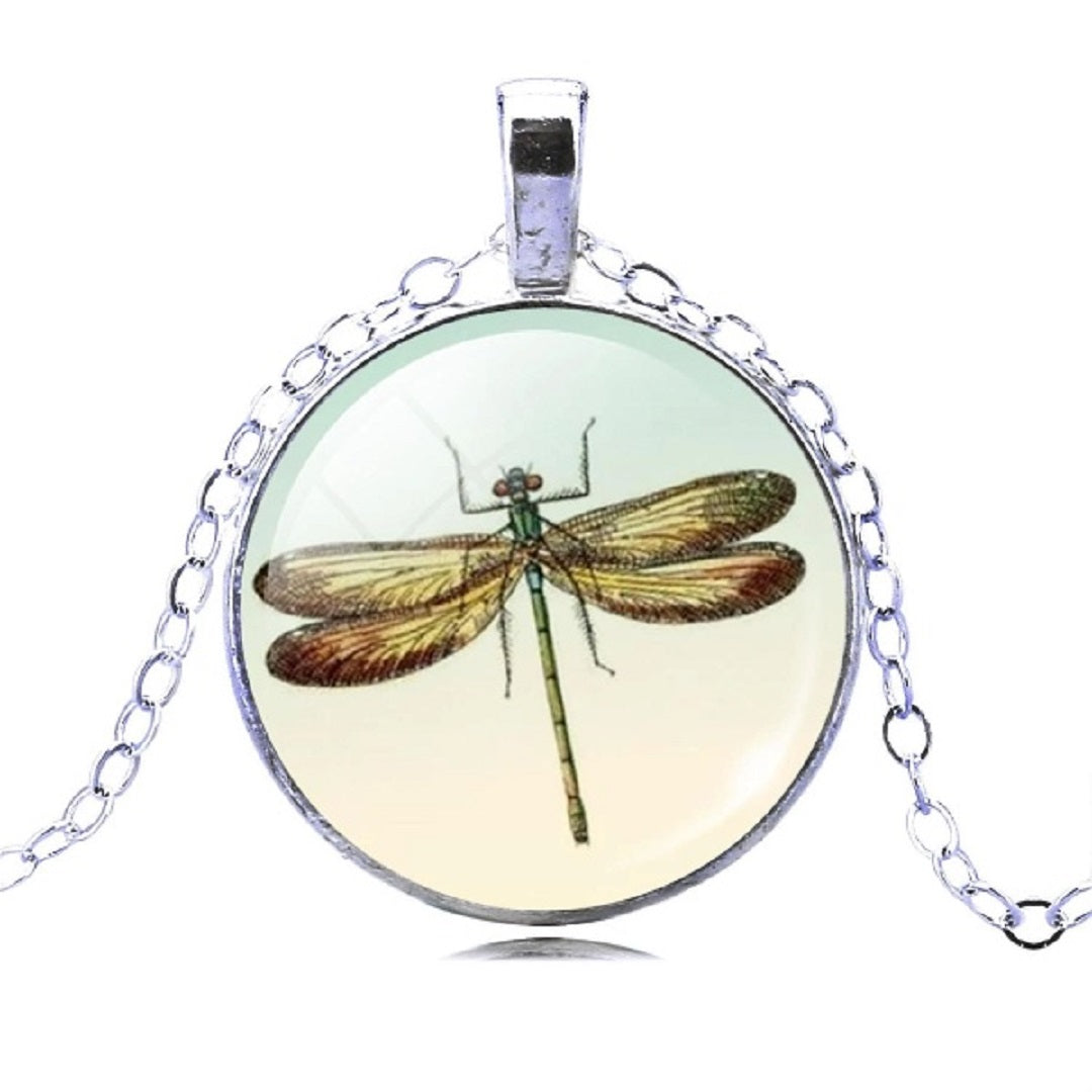 Pretty Dragonfly Crystal Pendant Necklace