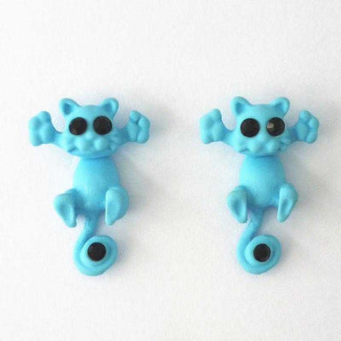 Free Cat Stud Earrings-earrings-Kirijewels.com-Light Blue-Kirijewels.com